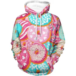 Autumn Sweets Chocolate Donut 3D Print Hoodies Men Women Casual Sweatshirts Oversized Hoodie Pullovers Tracksuit Clothing