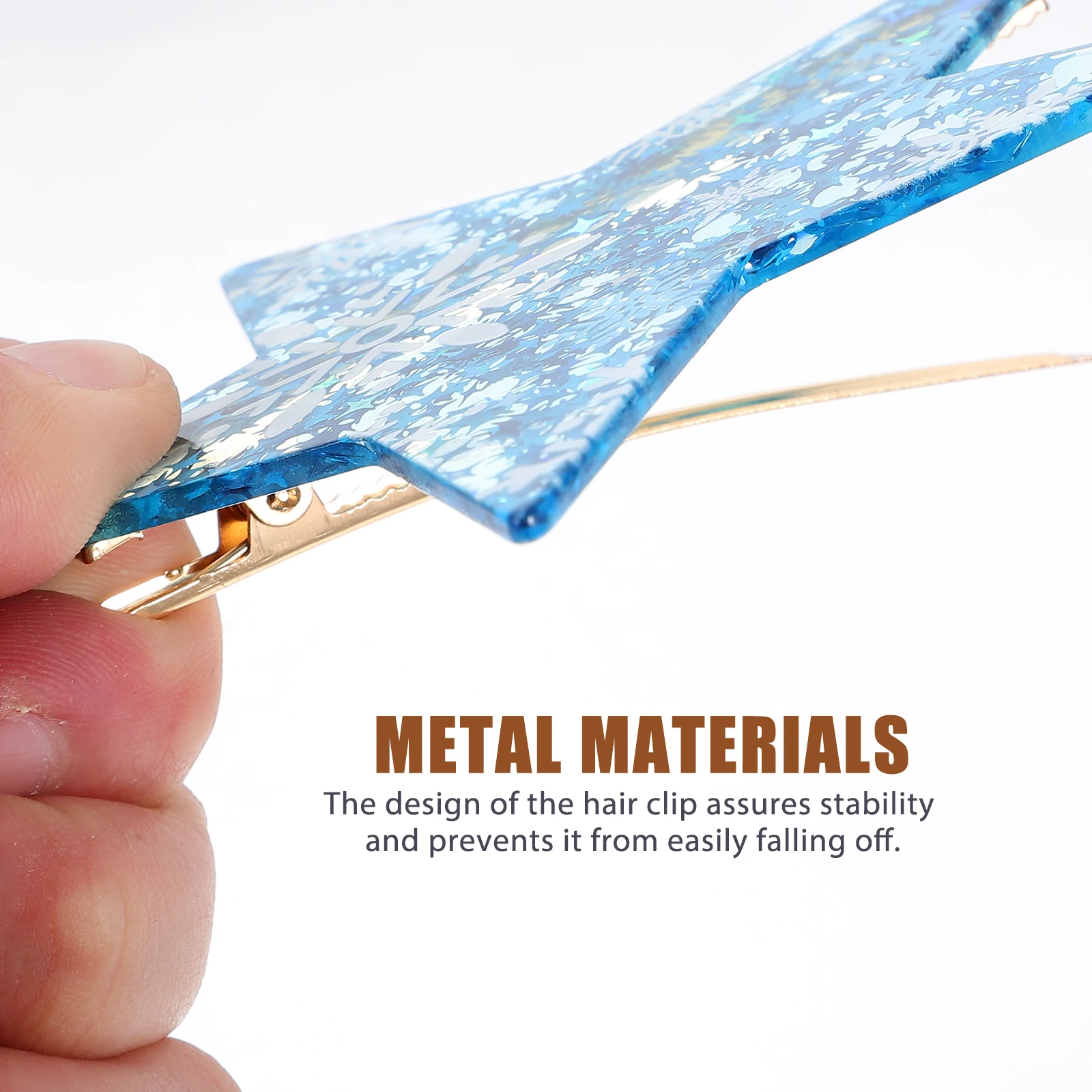 

4Pcs Christmas Hair Clips Women Irregular Star Decorative Accessories Exquisite Gift Christmas Hair Clips Small Barrettes