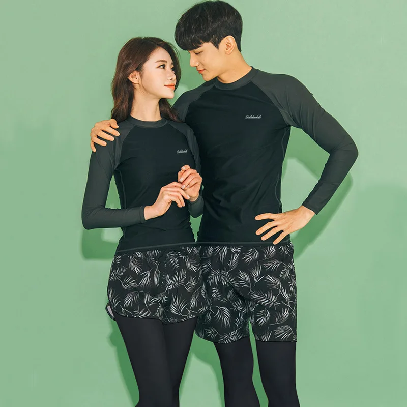 

2024 Couple Diving Suit Split Conservative Long Sleeve Plus Size Swimsuit Sports Surfing Snorkeling Plus Size Women Bathing Suit