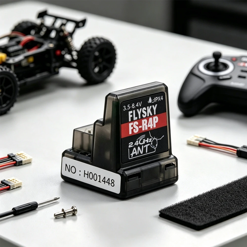 Flysky 2.4G 4CH Receiver  FS-R4P 3.5-8.4V Built-in Single Antenna for RC Car Truck Model Transmitter Remote Controller