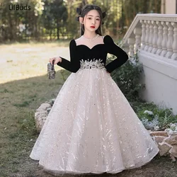 Teenagers Girls Clothes Children Elegant Dress Carnival Costume Quinceanera Sequins Ball Gowns Matching Princess Infants Outfit