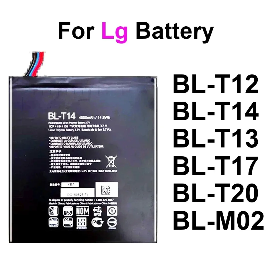 

Tablet Battery Premium Replacement BL-T12 BL-M02 BL-T17 4000-8200Mah For LG G Pad 10.1" F X 5 7.0 8.0 8.3 10.1