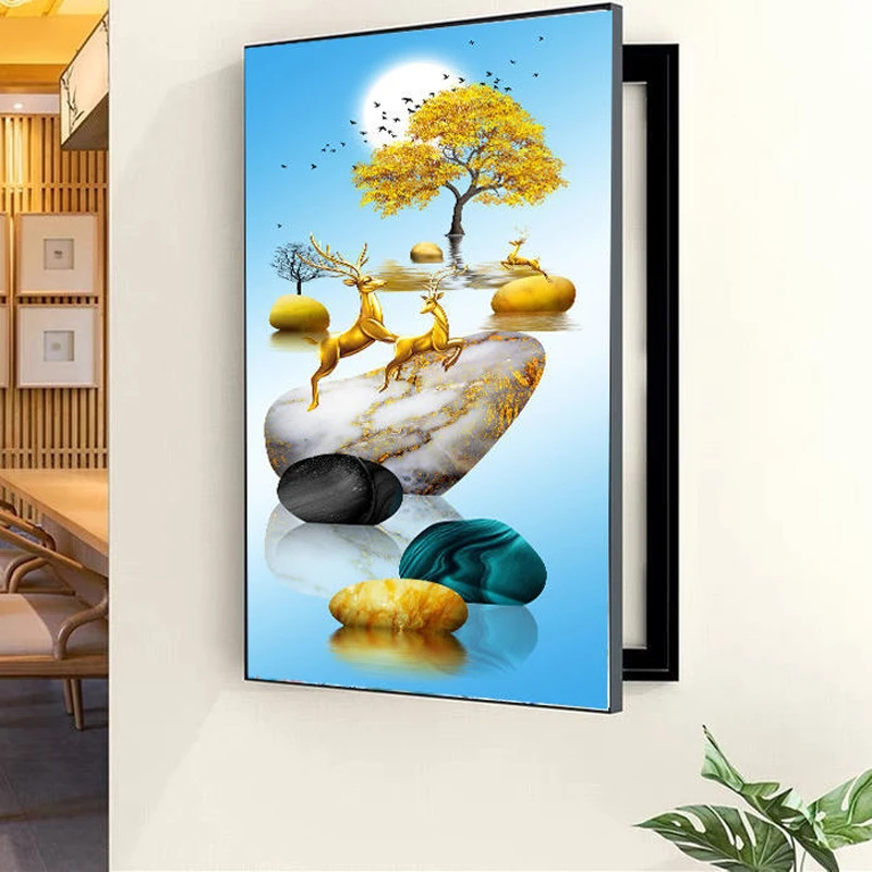 Imagem -06 - Caixa do Medidor Elétrico para a Decoração Home Pintura Cartaz Wall Art Frame Decor Imagem Chinese Living Room Moden Acessórios