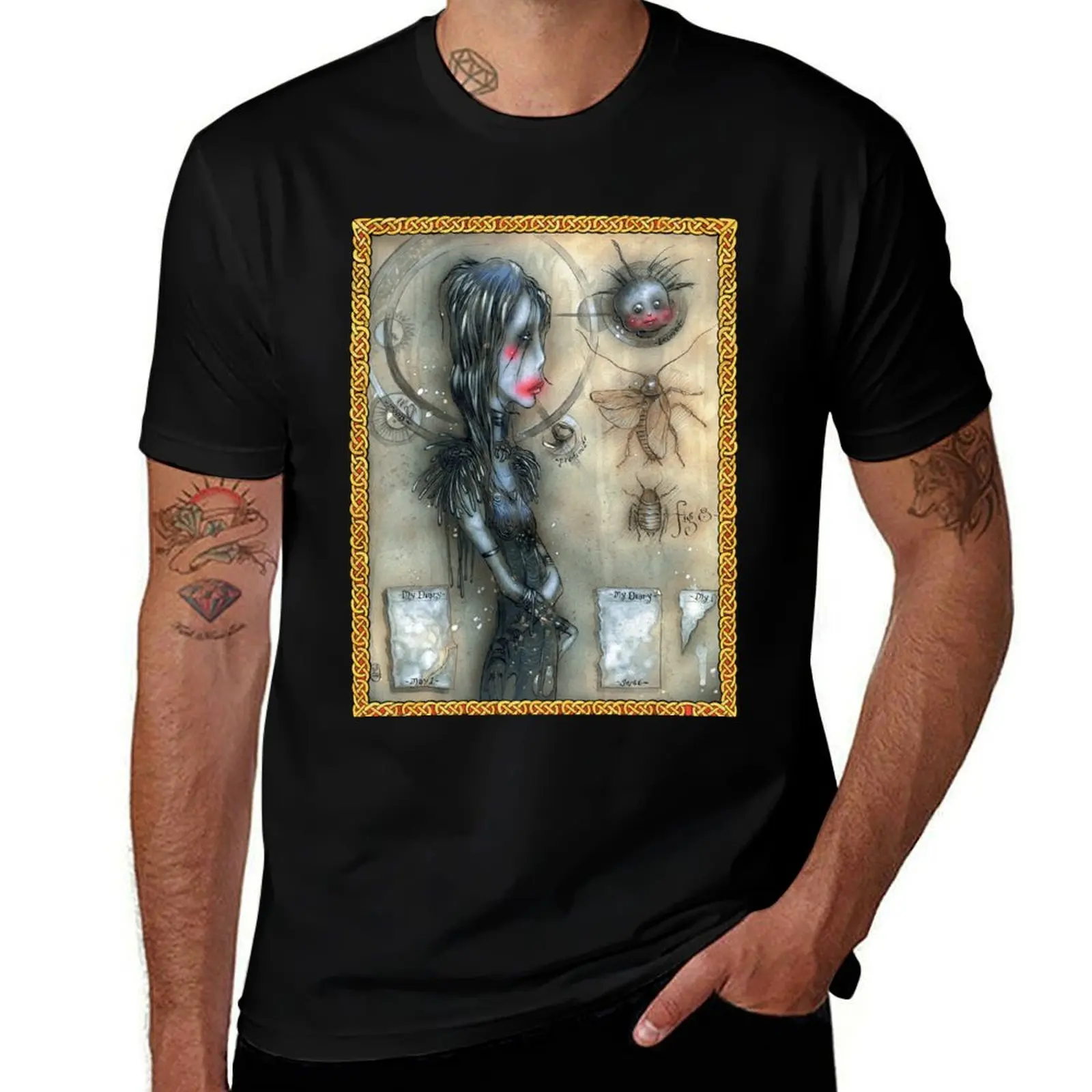 

t-shirt t pack package Art: plain Cover for cotton shirts man black T-Shirt shirt cotton Sluagh t man Dreaming cotton