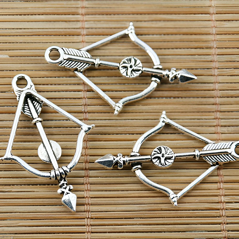 10pcs 35*23mm Tibetan Silver Bow and Arrow Charm Pendants EF1337 Charms for Jewelry Making