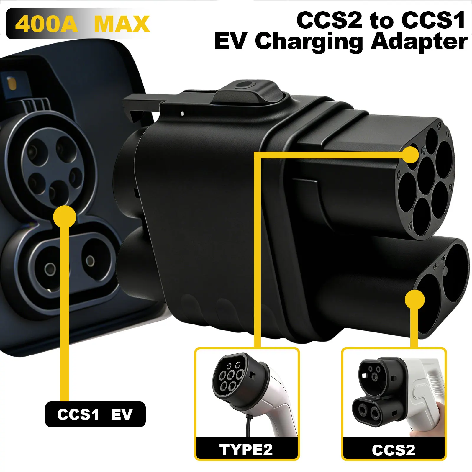 CCS2 to CCS1 Adapter AC DC Fast EV Charging Adapter From CCS2 to CCS1 EV Charger CCS2 to CCS1 for Electric Vehicle Charger