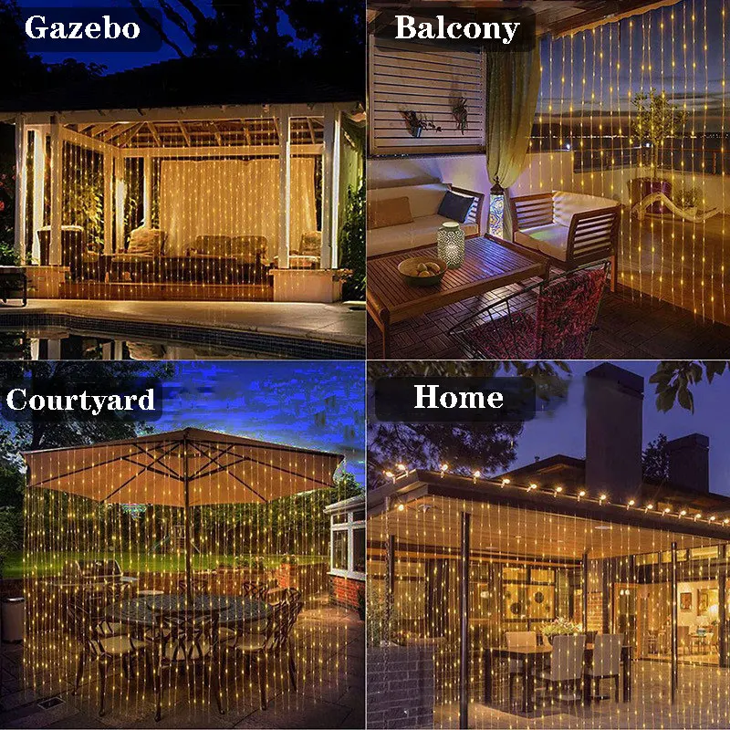 Solar Fairy Light String Led Copper Wire String Light for Bedroom Garden Party Wedding Curtain Christmas Decoration 6x3M 3X3M