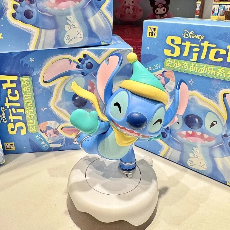 Disney Disney Stitch Cute Series Blind Box Clockwork Doll Anime Kawaii Model Toys Collection Decoration Ornament Birthday Gift