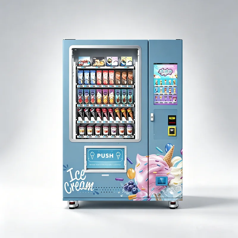 Automatic Ice Lollies Vending Machine Refrigerated Drink Snack Vending Machine Ice Cream Cone Vending Machine for Bussiness OME