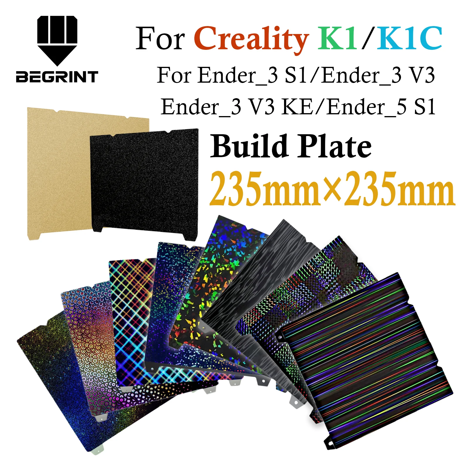 Para ender 3 s1 pro/ender 3 v3 se/nder 5 s1 placa de construção 235x235mm k1 k1c pei folha dupla face k1 peo pet mola chapa de aço