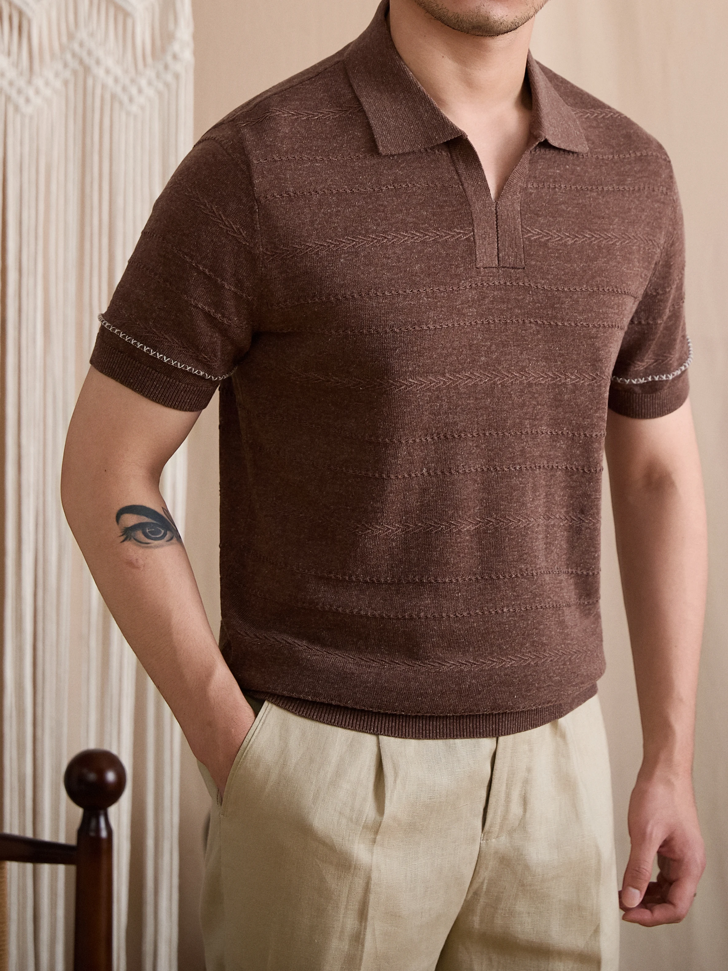 High-End Thin Linen Casual Lapel Short Sleeve Business Gentry Commuter's All-Matching Trendy Shirt Men