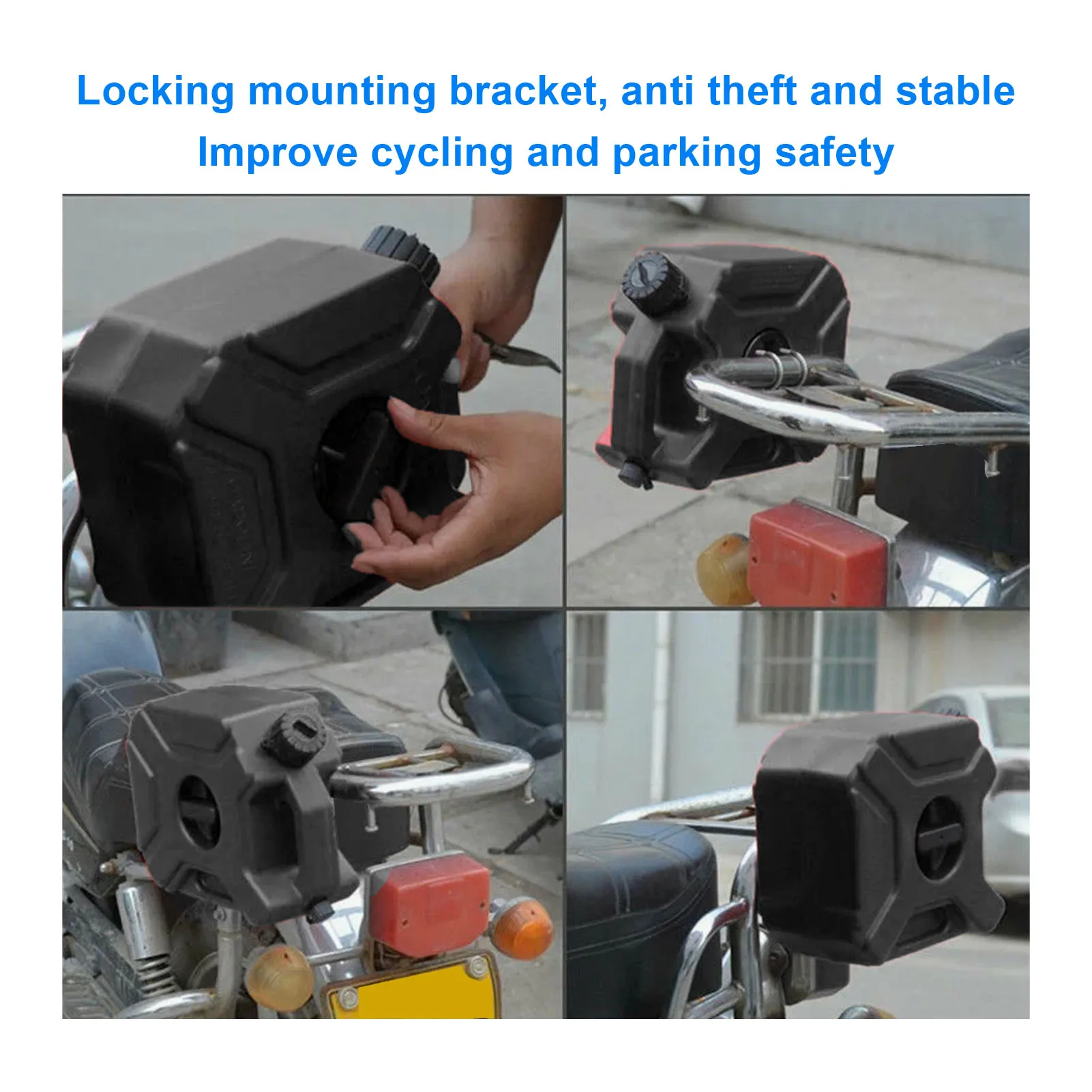 Universal External Fuel Tank with Locking Mounting Bracket 5L Container Oil Box Shockproof Fuel Tank for Motorcycle Car SUV ATV