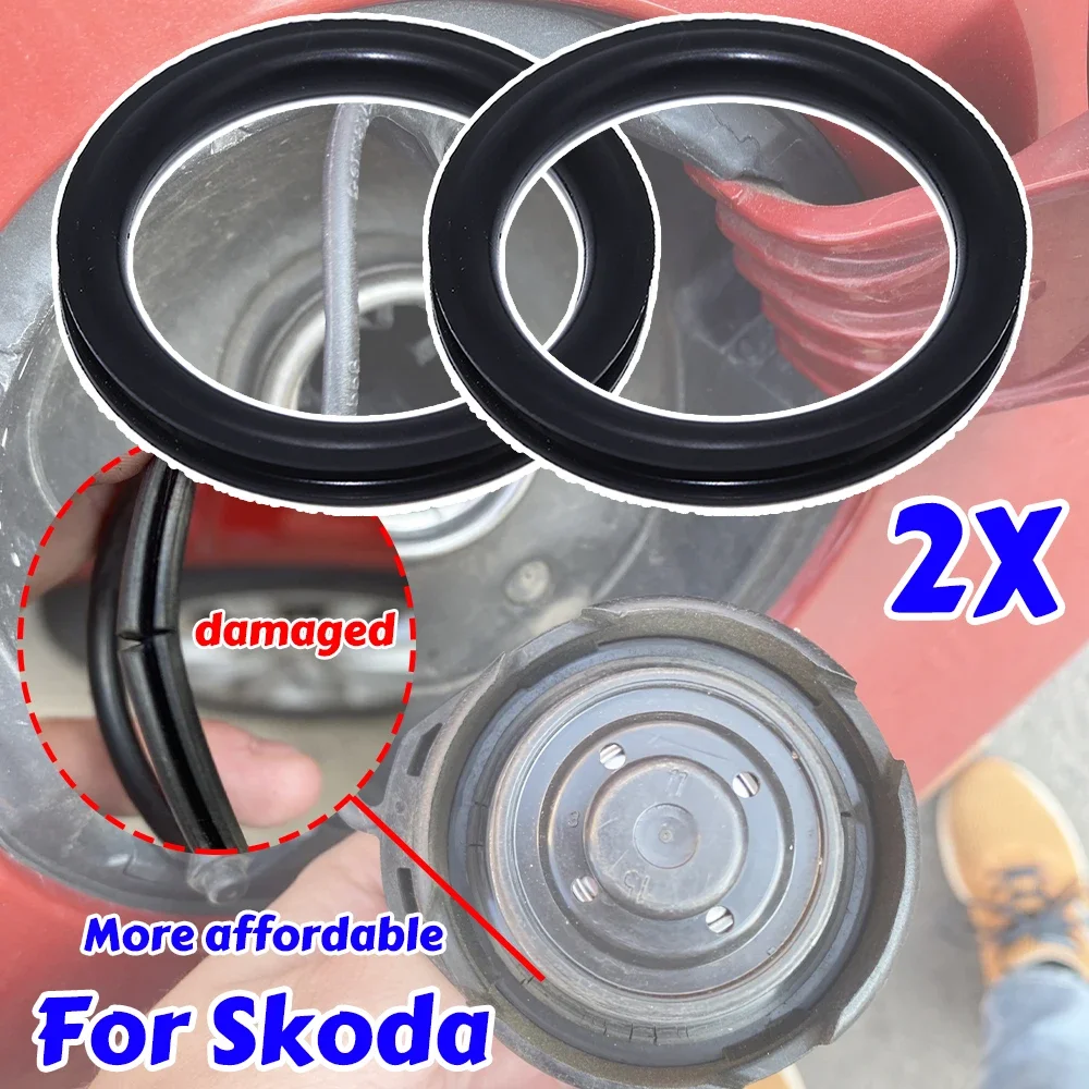 

2x Gas Cap Replacement Seal Fuel Tank Filler Neck Repair V Shape O-ring Rubber Gasket Washer 55x5mm For Skoda Yeti Superb Slavia