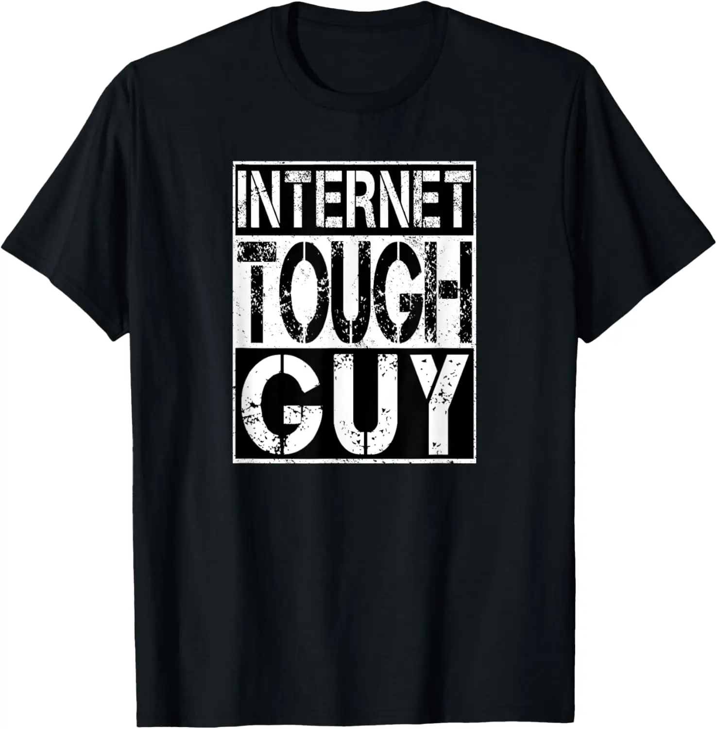 Internet Tough Guy Graphic Cotton T Shirt Funny Sarcastic Meme Tee for Men Casual Streetwear