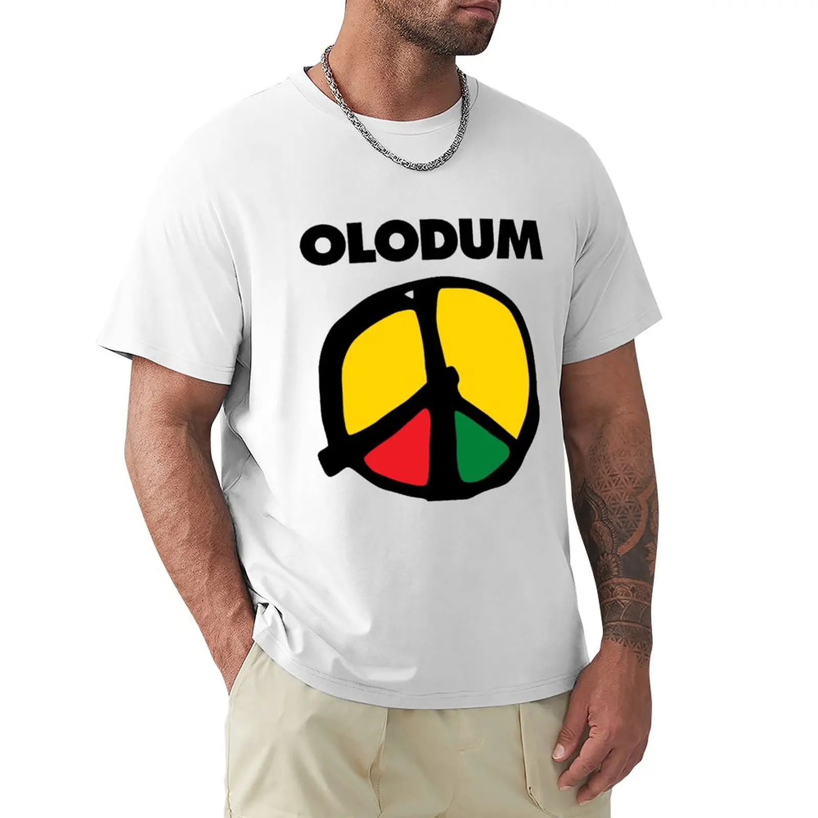 Olodum Michael Jackson PEACE and LOVE T-Shirt cute tops summer clothes Short sleeve mens white t shirts