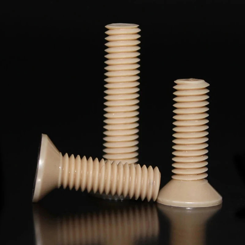 

M1.2-M5 PEEK Cross Recessed Countersunk Head Screws / High Temperature Resistant 260℃ Plastic Fasteners for Semiconductor & Medi