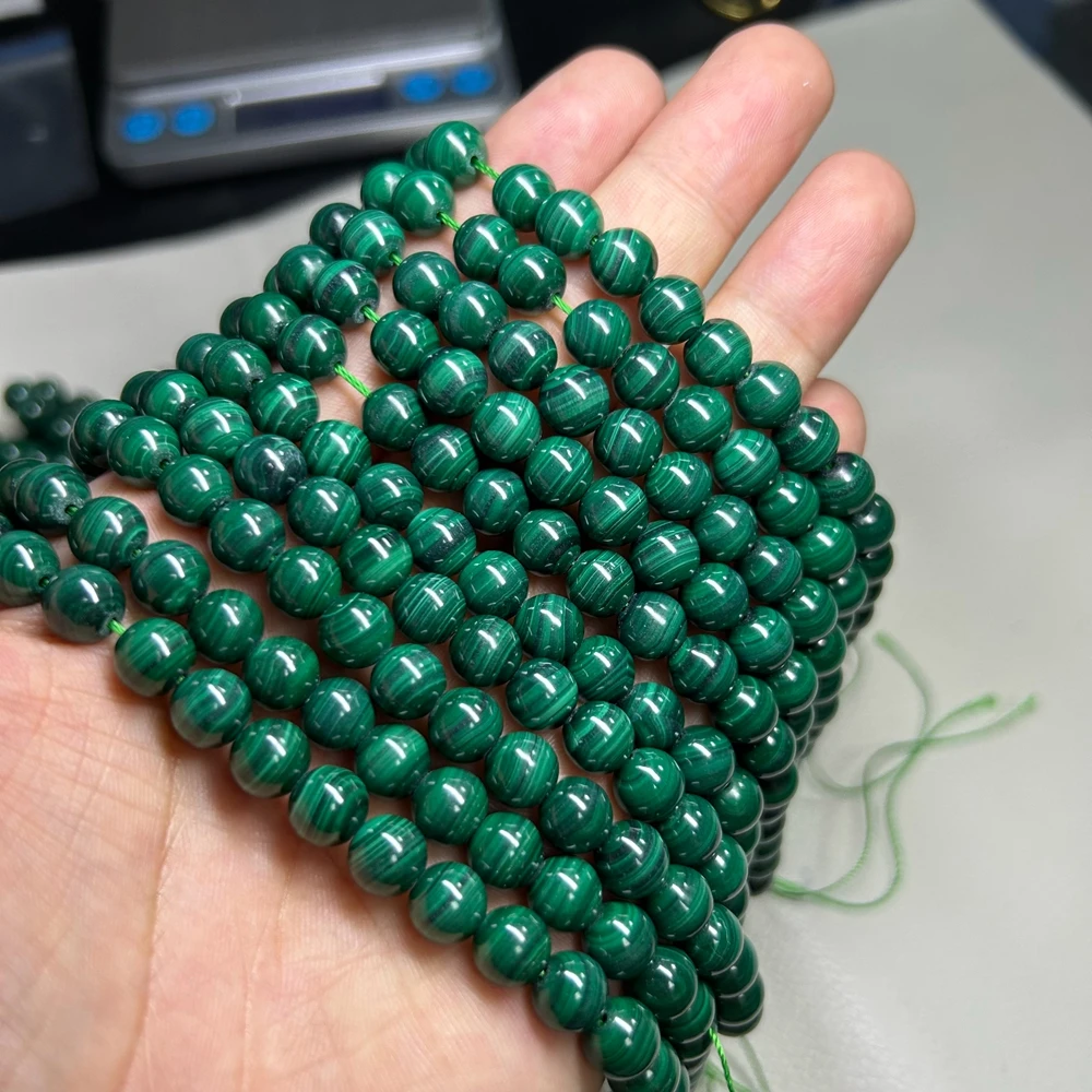 2-14mm Round Green Malachite beads for Jewelry 38cm Per String Making Necklace DIY Bracelets Accessories