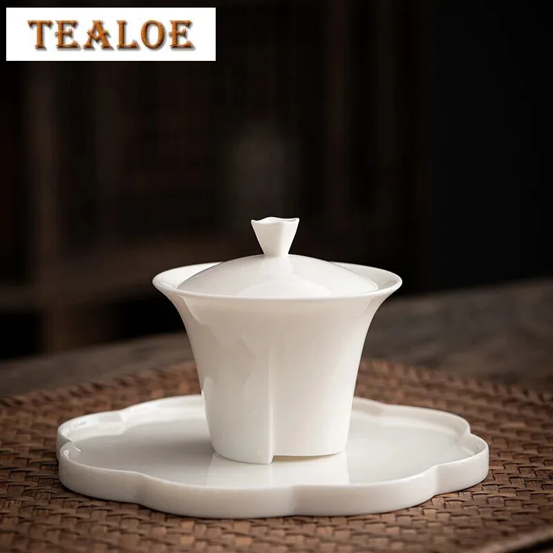 

150 мл элегантная белая фарфоровая чашка Gaiwan, китайская чашка, крышка, керамическая чашка с костями, блюдце, Gaiwan, аксессуары для украшения дома