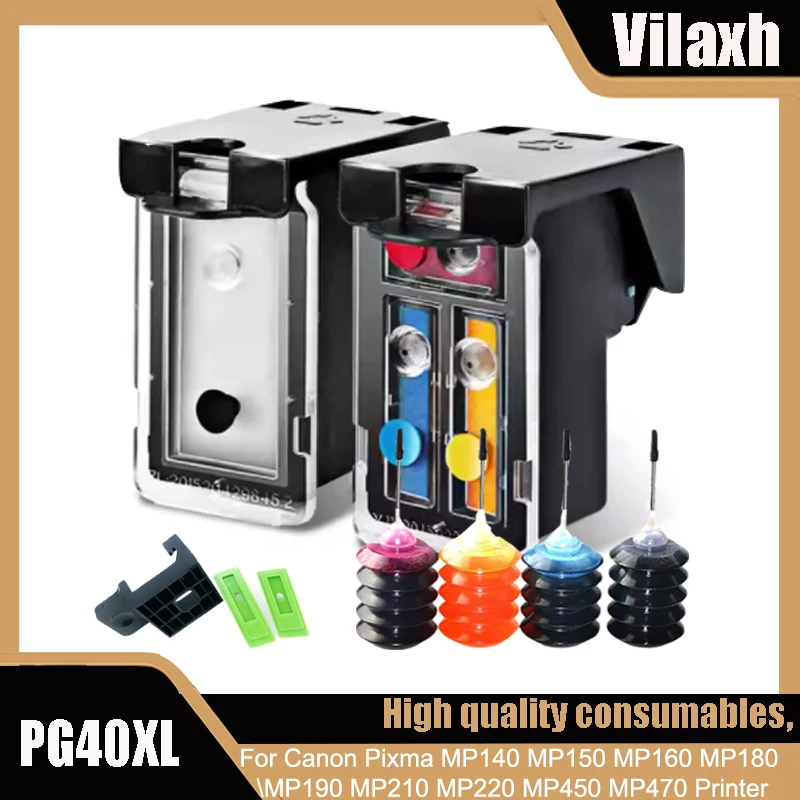 Refillable PG-40 CL-41 PG40 CL41 Ink Cartridge For Canon Pixma MP140 MP150 MP160 MP180 MP190 MP210 MP220 MP450 MP470 Printer