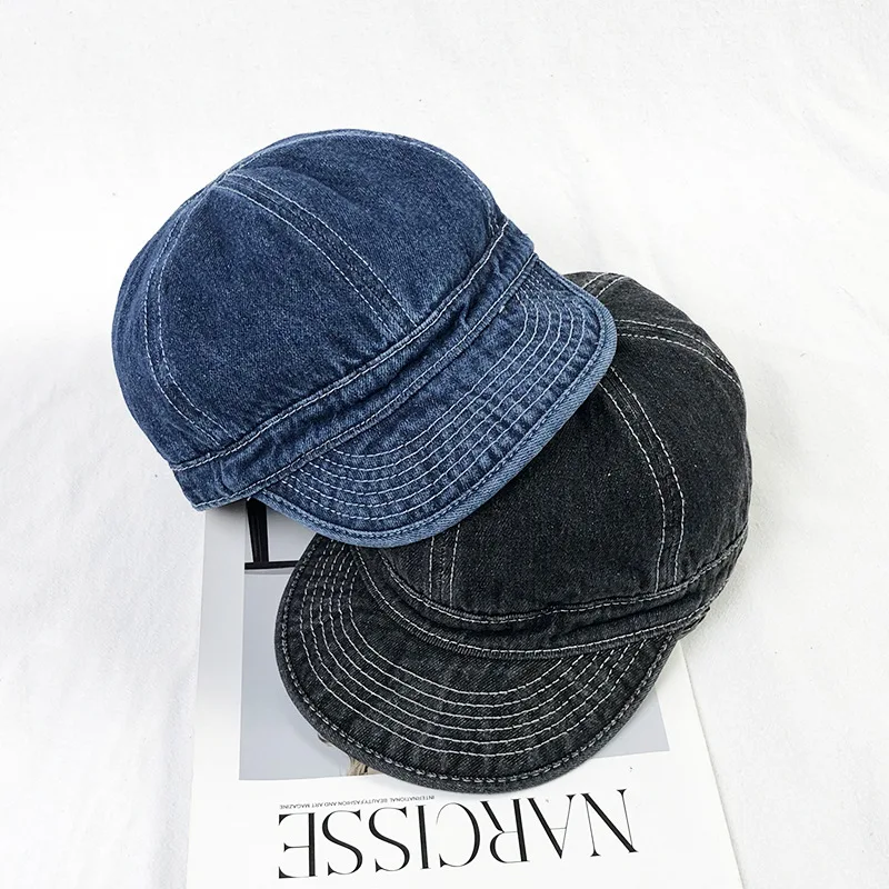 Retro Short Brim Baseball Caps for Women Outdoot Sports Travel Hat Men Soft Washed Jeans Hat Work Working Cap Hip Hop