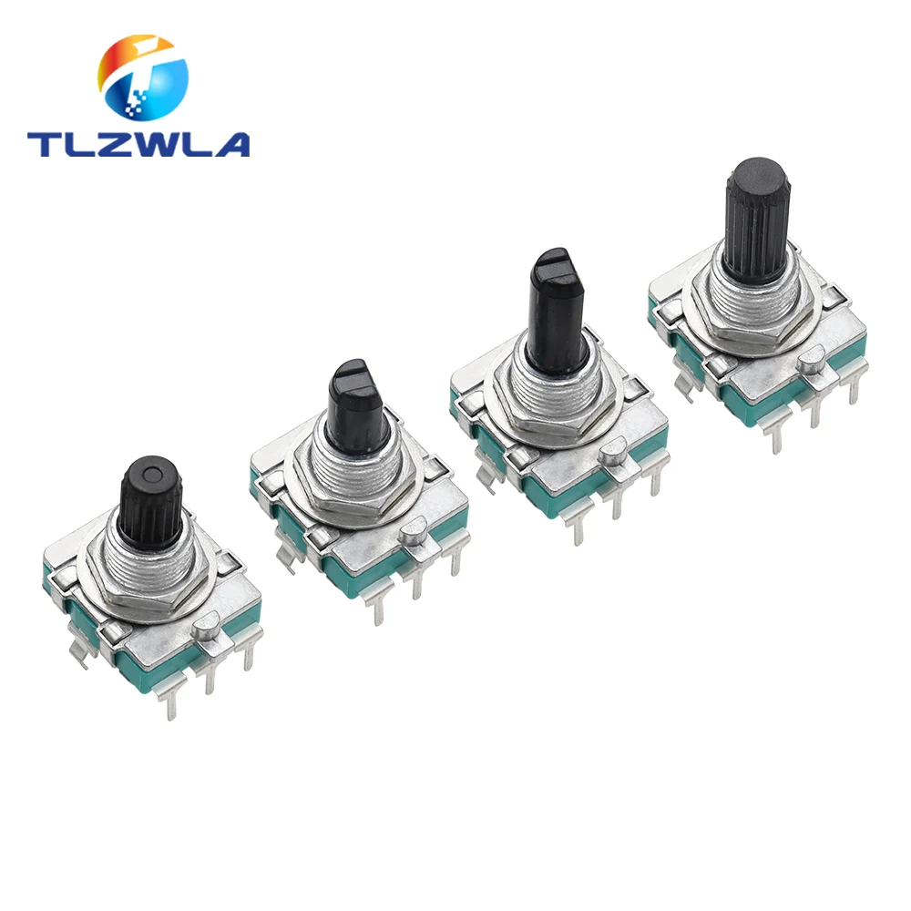 5PCS EC16 Type Power Amplifier Volume Encoder 360 Degree Rotating Digital Pulse Potentiometer 24 Bits Handle Long 15/20MM