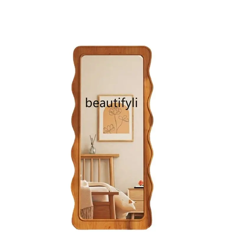 Standing Wood Vanity Mirror, Full Length, Large Nordic Wall Mirror, Living Room Decor Mirror, Long Mirror, Luxury Mural