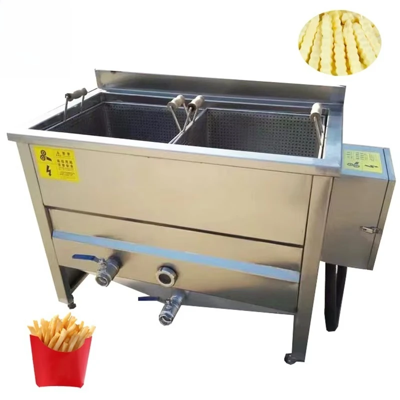 Industrial electric fryer, French fries, sweet potatoes, donuts