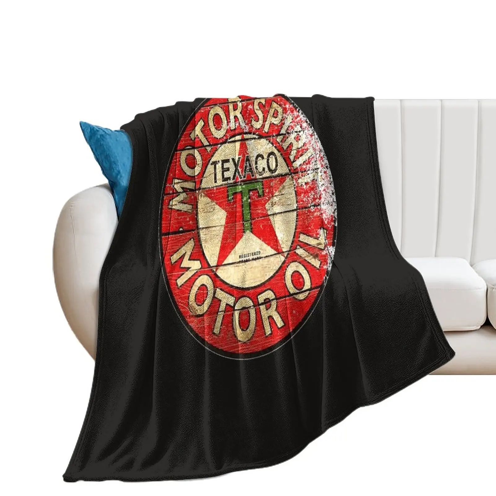 

Texaco retro Throw Blanket Flannel warm winter Decorative Beds Furry Blankets