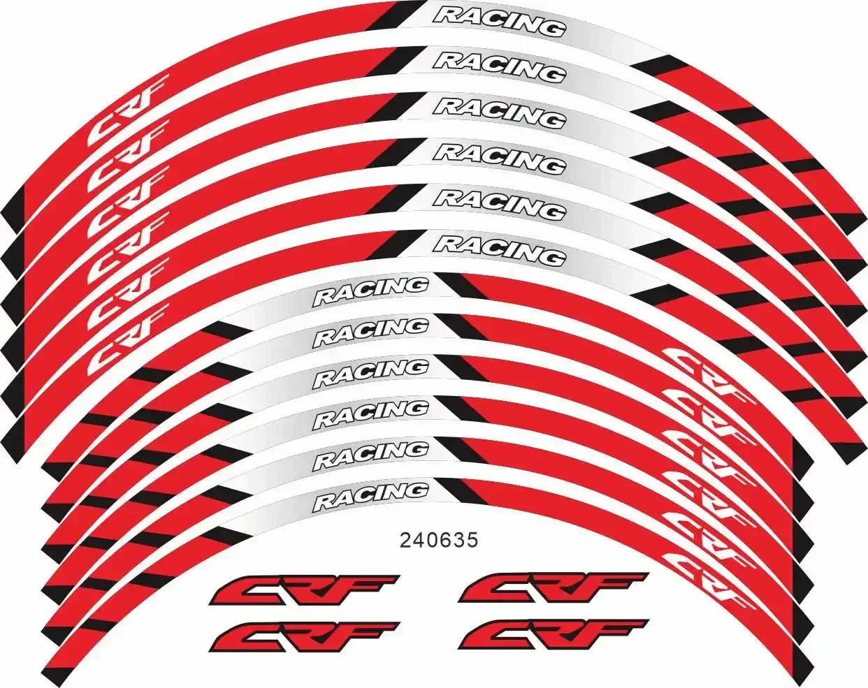 For Honda CRF 450RX 450X/L 250RX/X/L/F 230L/F 250L 40L 50L Motorcycle Parts Contour Wheel Decoration Decal Sticker - D