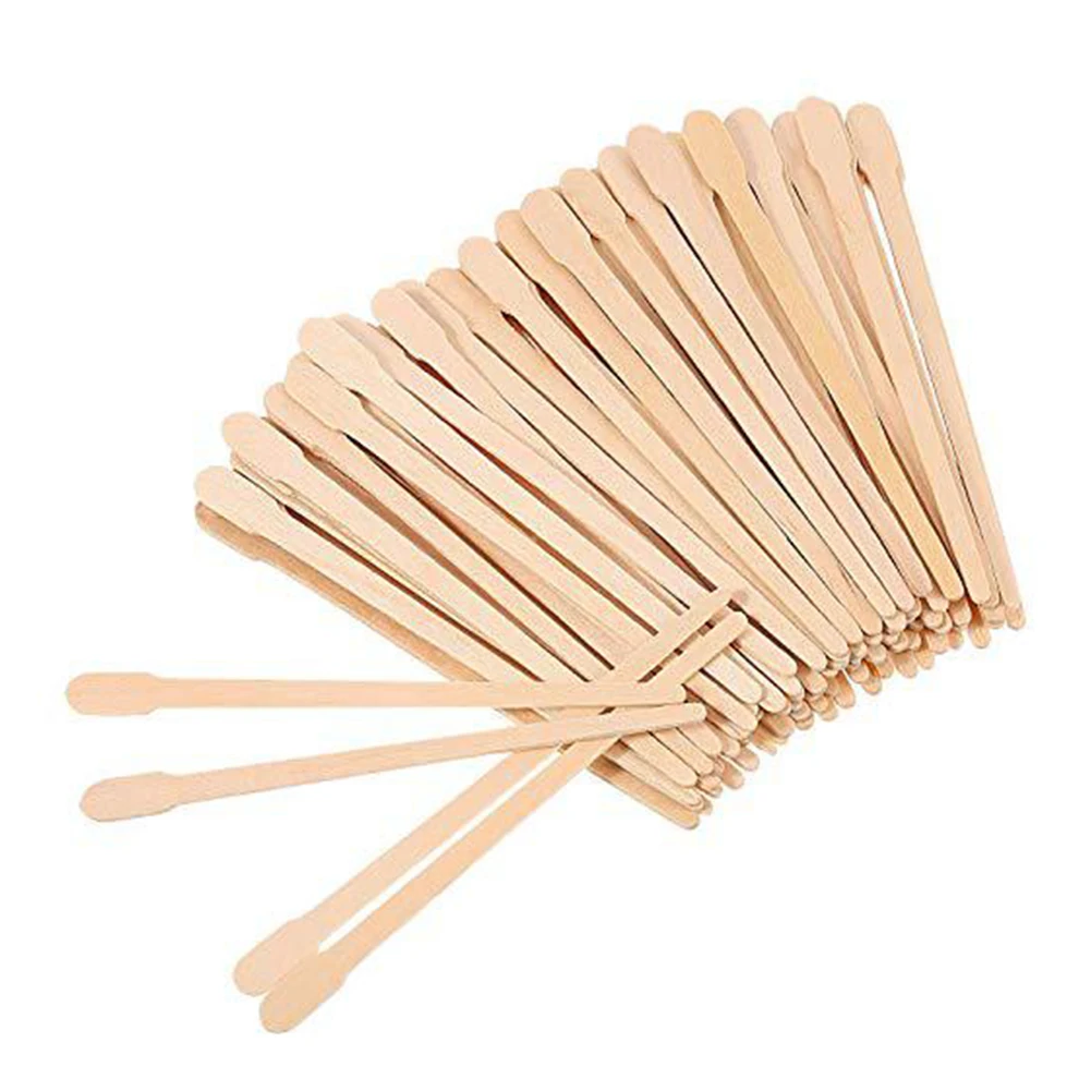Hot Sale 100pcs/pack Disposable Wooden Waxing Stick Wax Bean Wiping Wax Tool Disposable Hair Removal Beauty Bar Body Beauty Tool