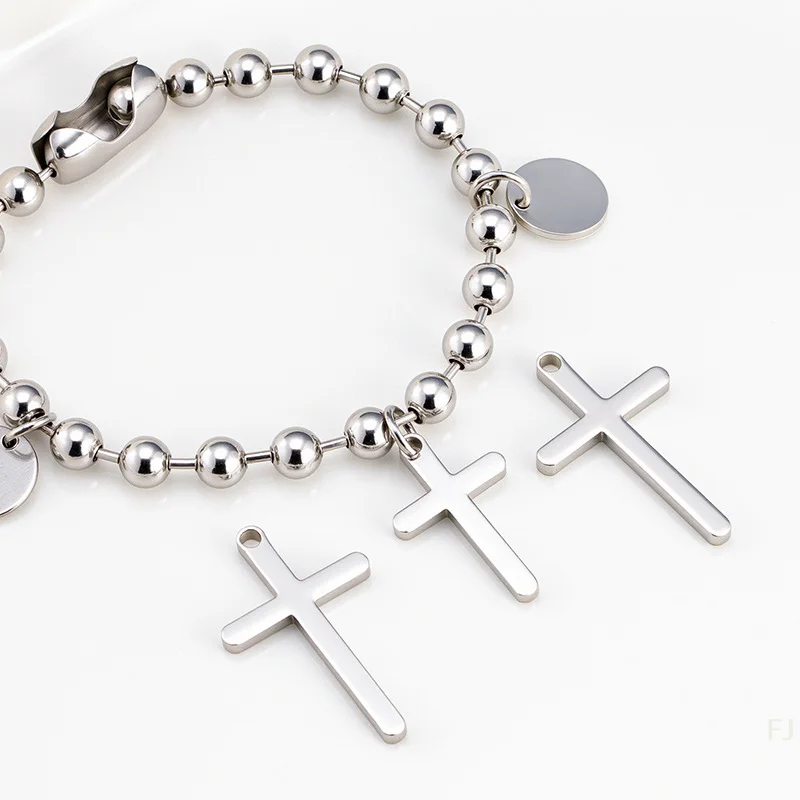 

[YU] 10 шт./лот, подвески-крестики из нержавеющей стали, религиозные украшения, фурнитура для рукоделия, поделки ручной работы