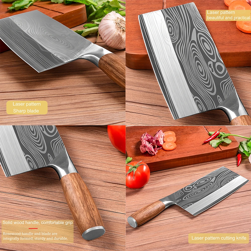 1/2PCS,High Quality Germany Cleaver Knife Meat Fish Vegetable Non-slip Handle Slicing Knife Home Kitchen Stuff Kitchen Tool  ﻿