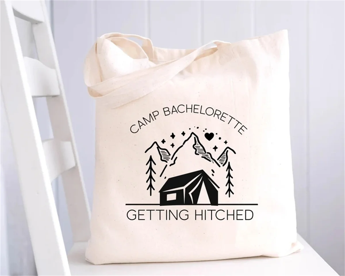 Camp Bachelorette Getting Hitched Getting Lit Tote Bag Bachelorette Party Favors Bachelorette Party Glamping Bachelorette Kit Ca