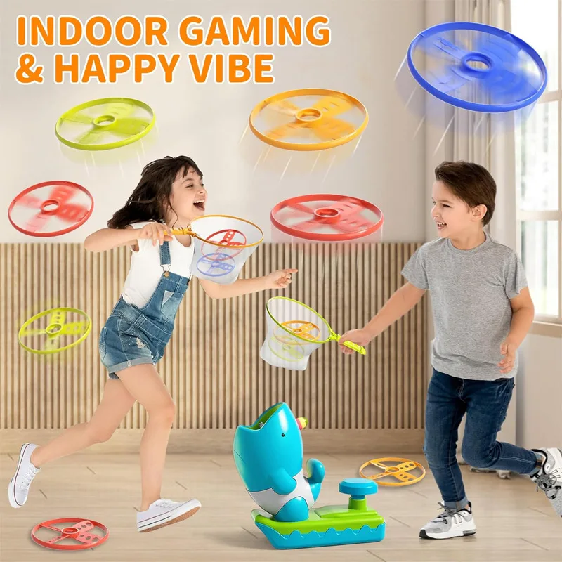 Kinderen Vliegende Disc Launcher Buitensporten Spel Speelgoed Ouder-kind interactie Plezier Voetpedaal Vliegend speelgoed Jongen Educatief speelgoed Geschenken