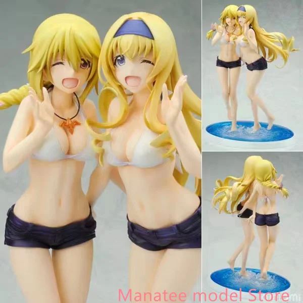 

100% Original:Infinite Stratos Charlotte & Cecilia Swimsuit PVC Action Figure Anime Figure Model Toys Figure Collection Doll Gif