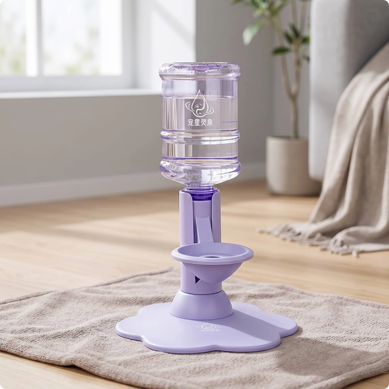Fontaine à eau pour chat sur pied, non électrique, avec support, abreuvoir automatique surélevé pour animaux de compagnie