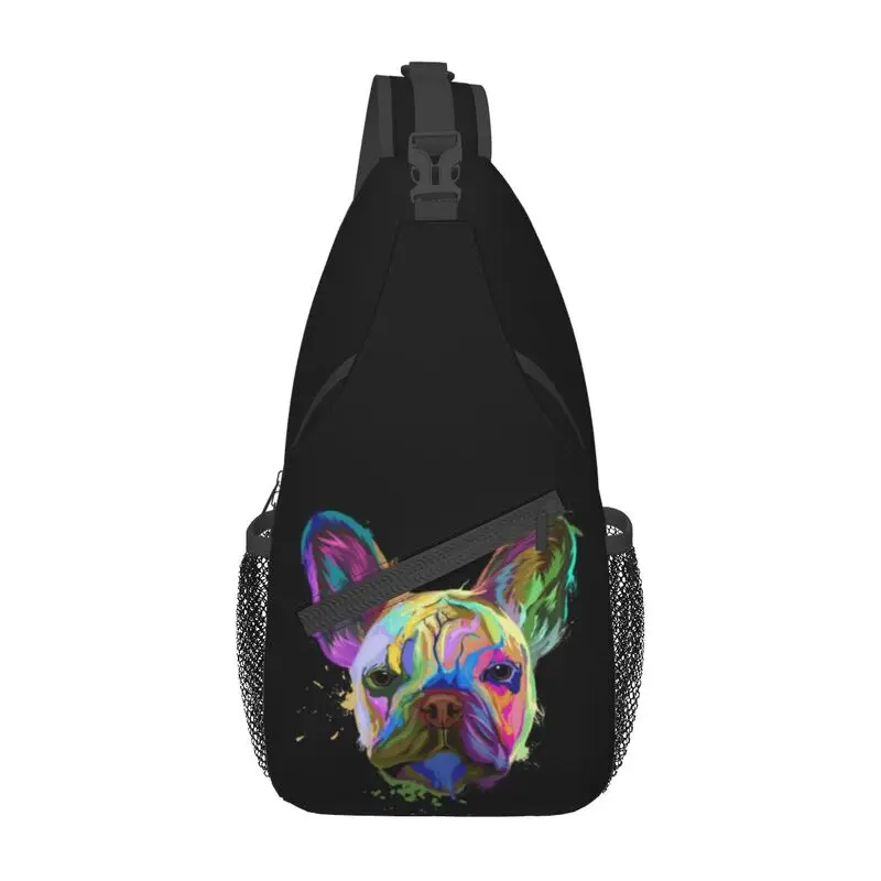 Französisch Bulldogge Schlinge Cross body Rucksack Männer benutzer definierte Hund Tier Haustier Frenchie Schulter Brusttasche für Radfahren Camping Tages rucksack