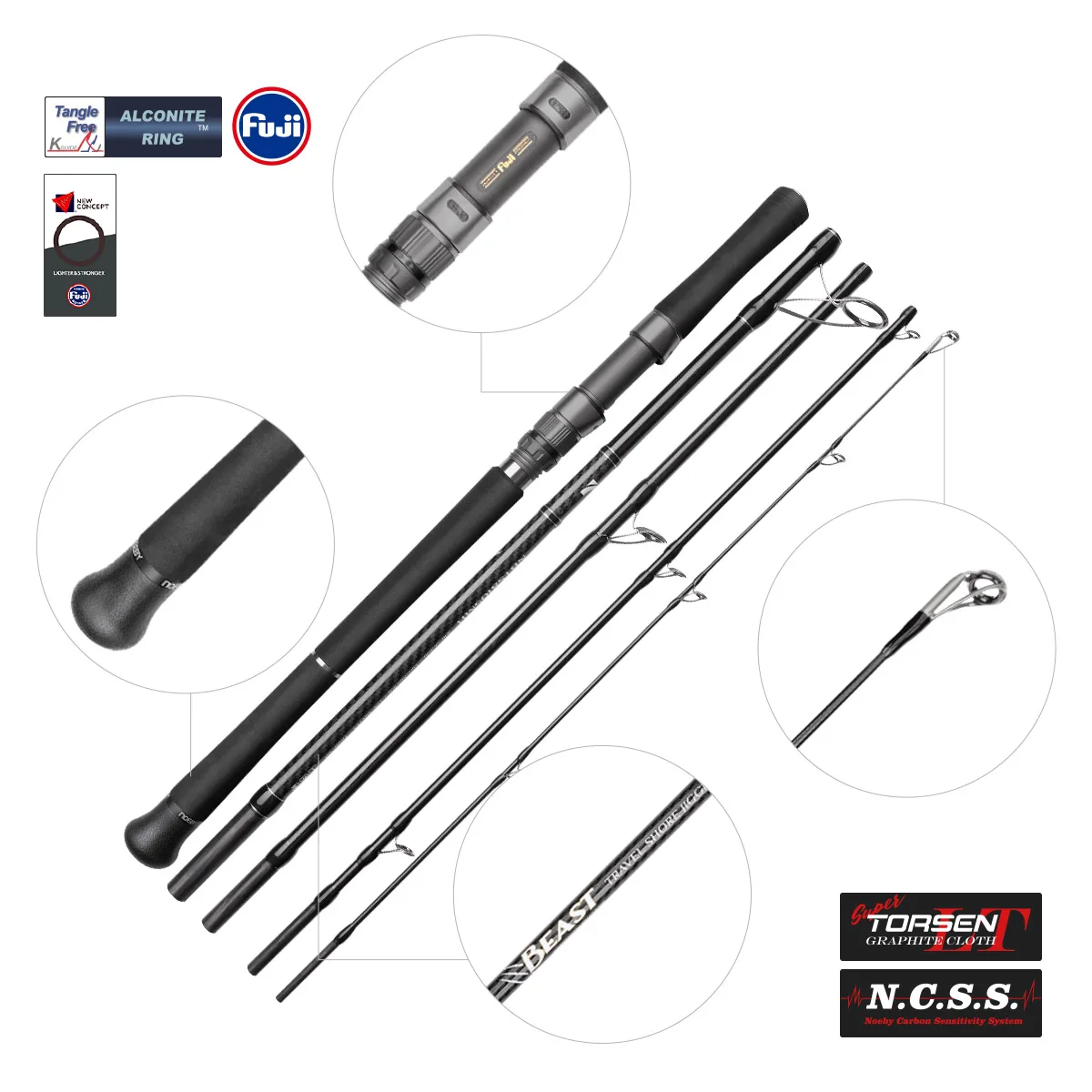 NOEBY الوحش السفر الشاطئ الصب الصيد رود 2.9 متر XH إغراء ماكس 150 جرام فوجي مجموعات تورايكا الغزل الصعود المياه المالحة المحمولة قضيب