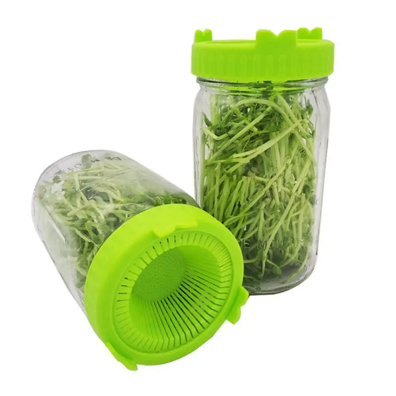 PZHI 6PCS Sprouting Kit, Sprout Jars Lids Mesh for Wide Mouth Mason Jars, Indoor Microgreens Plants Growing Screen, Broccoli