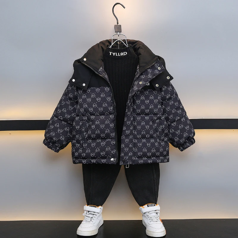 

Модная утепленная хлопковая куртка для мальчиков: зимняя одежда, стильная детская одежда, домашняя одежда для подростков