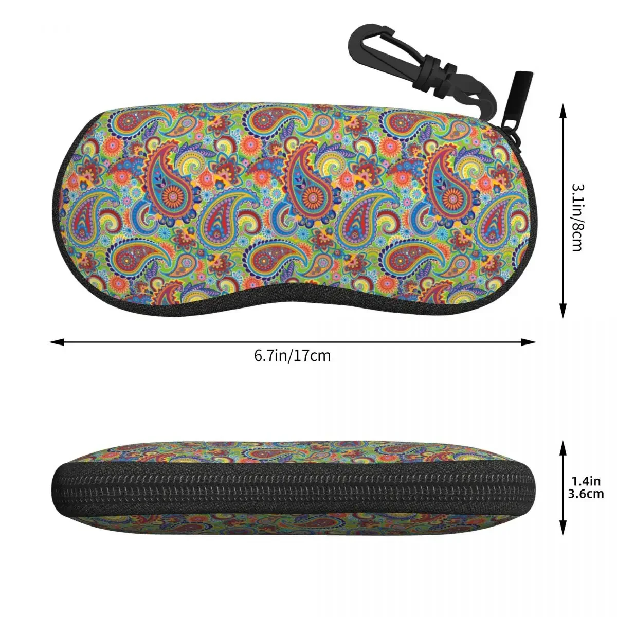 Custom Ethnic Bohemia Style Paisley Bandana Eyeglass Glasses Case Women Men Soft Sunglasses Protective Bag