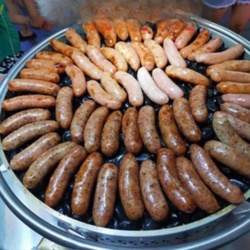 Gas volcanic stone sausage machine, commercial gas commercial stone grilled hot dog sausage machine