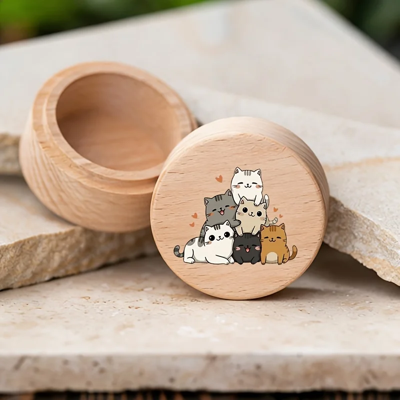 Storing Pet Hair Precious 2D Wooden Small Box Gift Childhood Charm Fantasy Storage Multi-Functional Desktop Decor Simple Design
