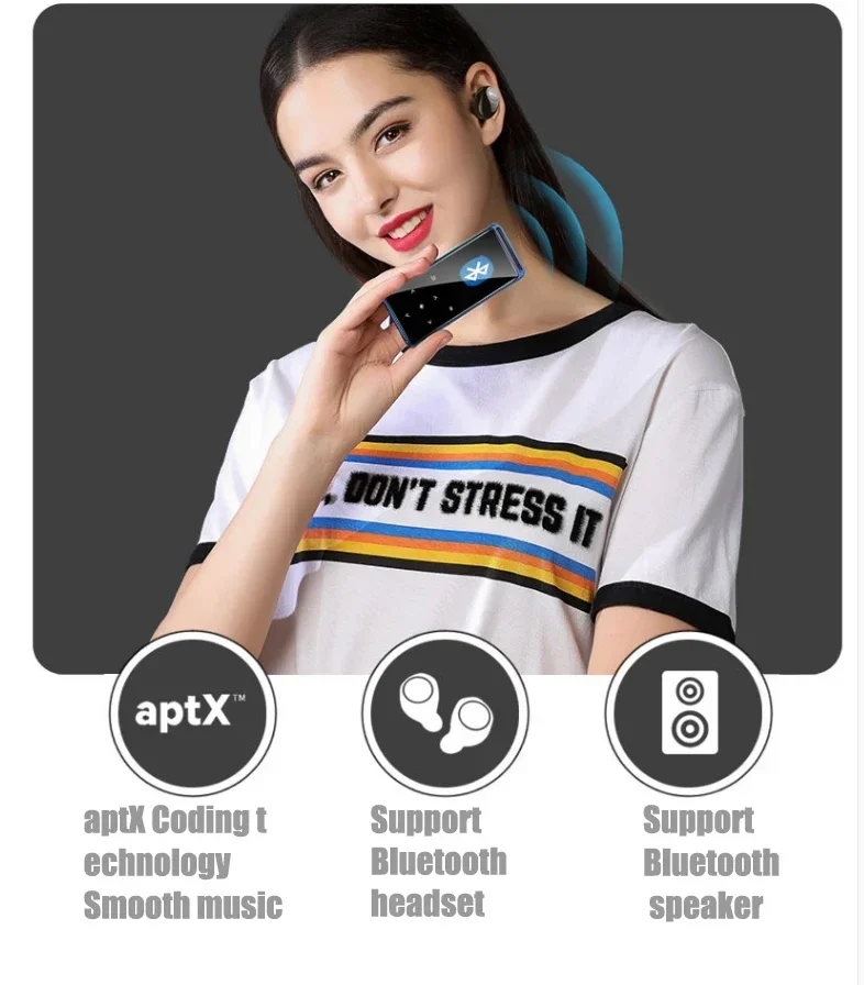 Benji M6 M3 بلوتوث 5.0 ضياع مشغل MP3 HiFi المحمولة الصوت وكمان راديو FM يبوك مسجل صوتي MP3 الموسيقى بلاي