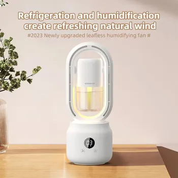 HX872 New Desktop Fan Spray Humidifier Quiet Smart Screen Display Home Office Desktop Vertical Summer Humidifier Fan