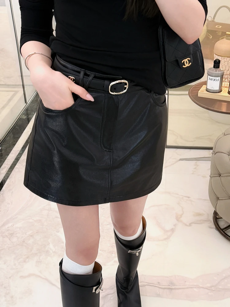 

Rubbit Chic High Waist A-Line Skirt eepskin ort Skirt Pant High Faion Versatile Simple Sle for Young Women