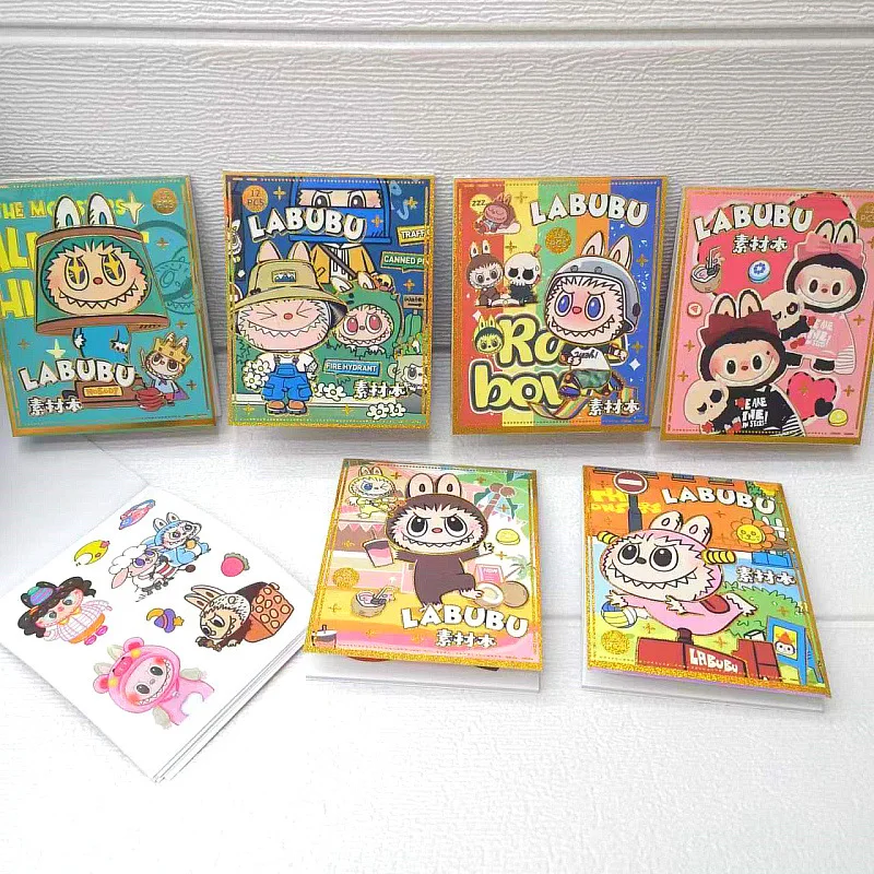 Labubu cloth stickers, popular on the internet, cute cartoon stickers, material stickers, new cute stickers for foreign trade