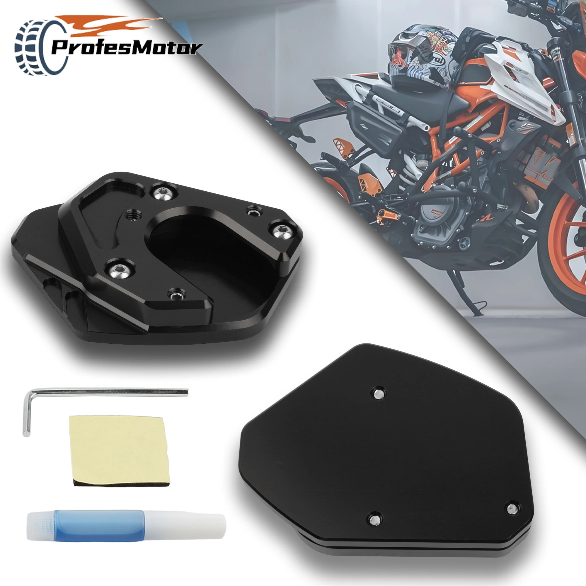 

Для мотоцикла KTM Duke, боковая подставка для приключений, подставка-увеличитель, подставка для пластины 125 200 390 690 SMC, модифицированный алюминий с ЧПУ