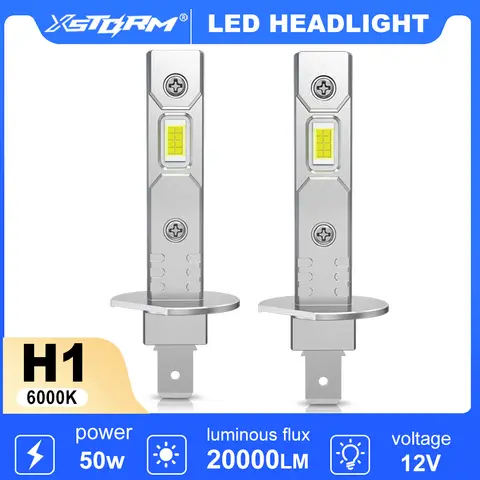 XSTORM H1 H3 LED Headlight Bulb Mini 50W 20000LM CSP for Car Headlamp Fanless Light Auto Diode Fog Lamps 12V 6000K Automobile