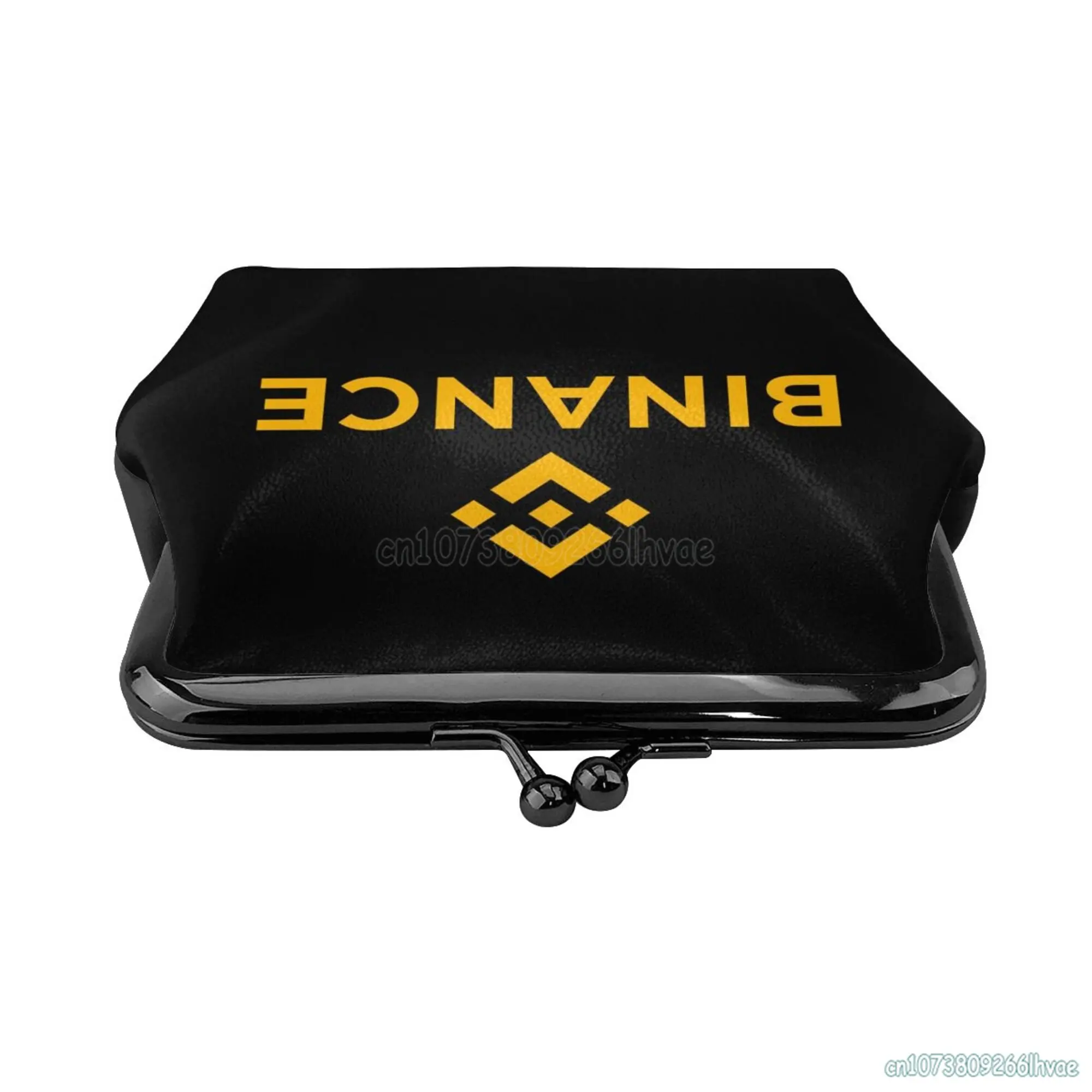 Binance Couro Coin Purse pequena bolsa de mudança feminina com Kiss-Lock Fecho Fecho Fivela Carteira para Presente Menina